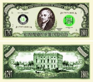 John Adams One Million Dollar Bill