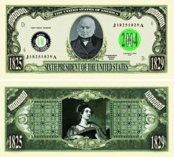 President John Quincy Adams One Million Dollar Bill