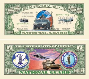 U.S National Guard One Million Dollar Bill