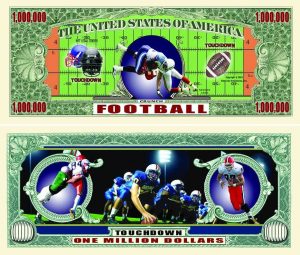 Football One Million Dollar Bill