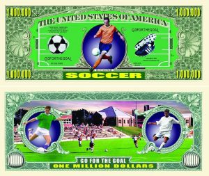 Soccer One Million Dollar Bill