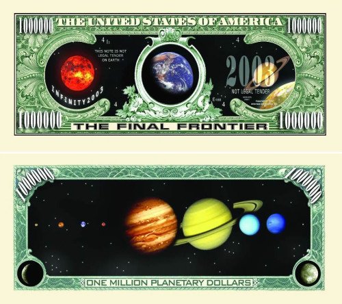 Solar System One Million Dollar Bill
