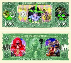 Mardi Gras One Million Dollar Bill