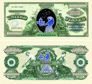 Virgo Zodiac One Million Dollar Bill