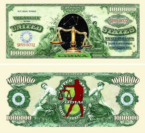 Libra Zodiac One Million Dollar Bill