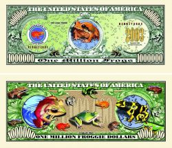 Tropical Frogs One Million Dollar Bill