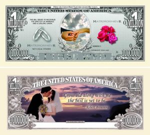 Wedding One Million Dollar Bill