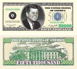 $50,000.00 JFK CASINO PARTY MONEY