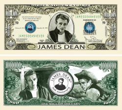 James Dean 50th Anniversary Million Dollar Bill
