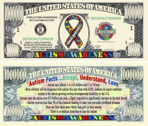 Autism Awareness Million Dollar Bill
