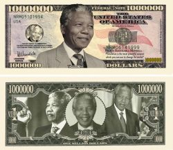 Nelson Mandela Million Dollar Bill