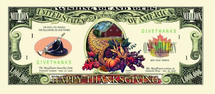 thanksgiving fake money